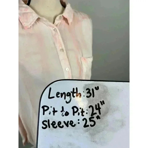 Pilcro Anthropologie Noemie Pink Tie Dye Button Up Shirt Flowy Lightweight L - Picture 11 of 11